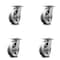 Service Caster 6 Inch Kingpinless V Groove Semi Steel Wheel Swivel Top Plate Caster, 4PK SCC-KP30S620-VGR-4 - alternate 1